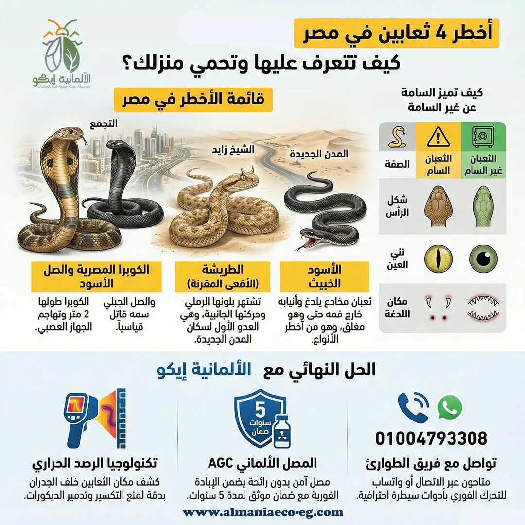 أنواع الثعابين في مصر