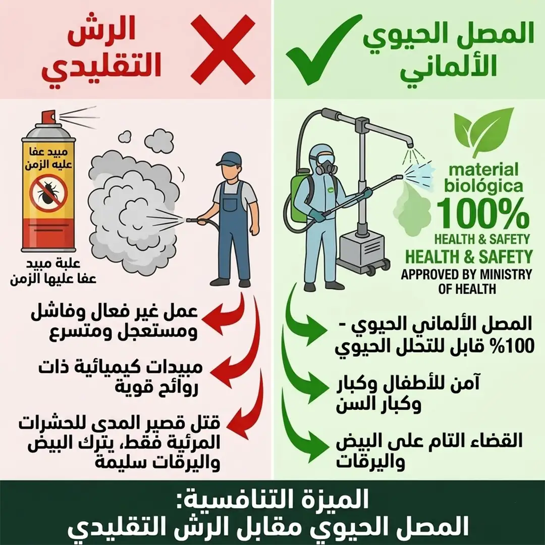 استخدام المصل الألماني البيولوجي المصرح من وزارة الصحة العامة لإبادة الحشرات