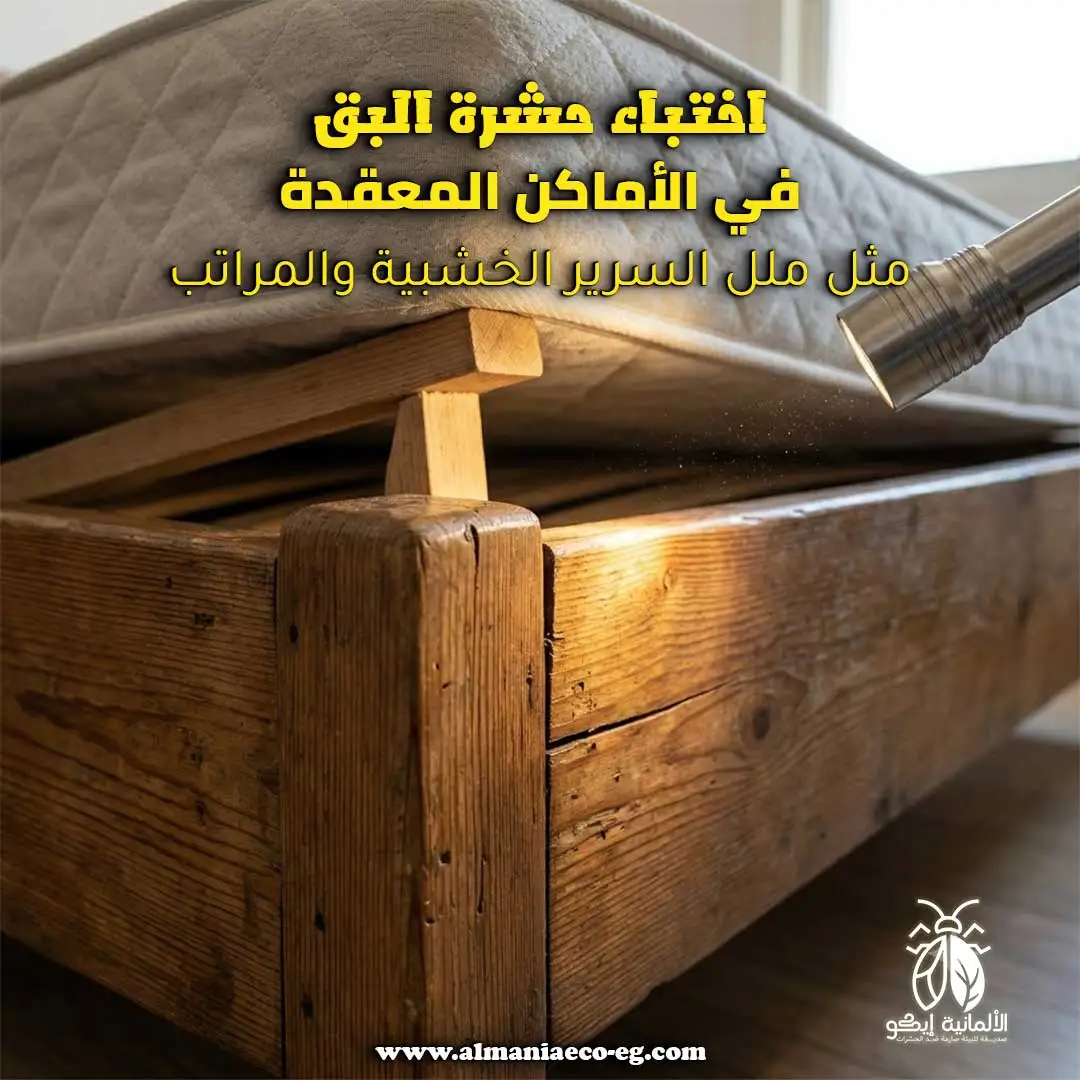 اختباء حشرة البق في الأماكن المعقدة مثل ملل السرير الخشبية والمراتب.