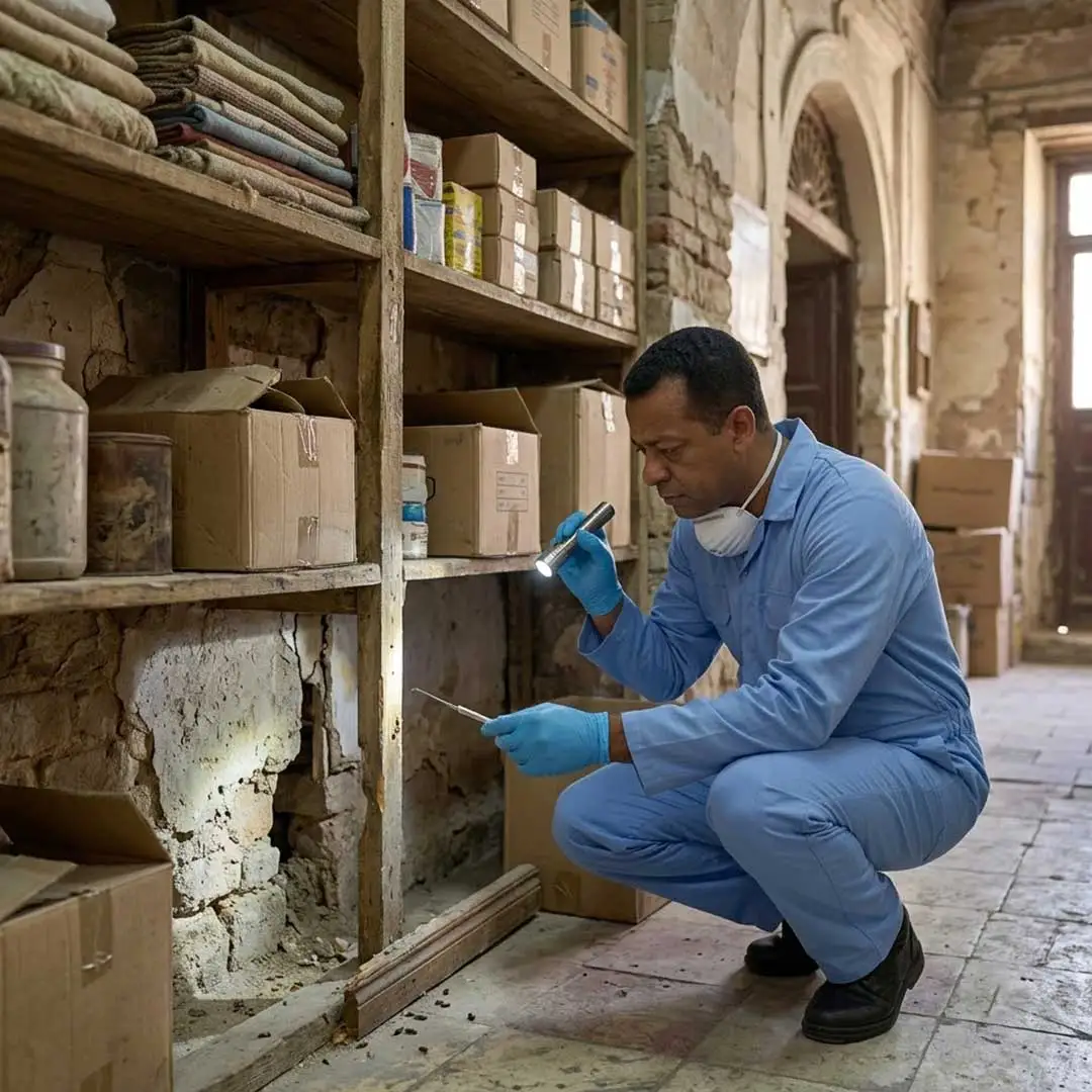 فحص علامات حركة الفئران داخل موقع في وسط البلد