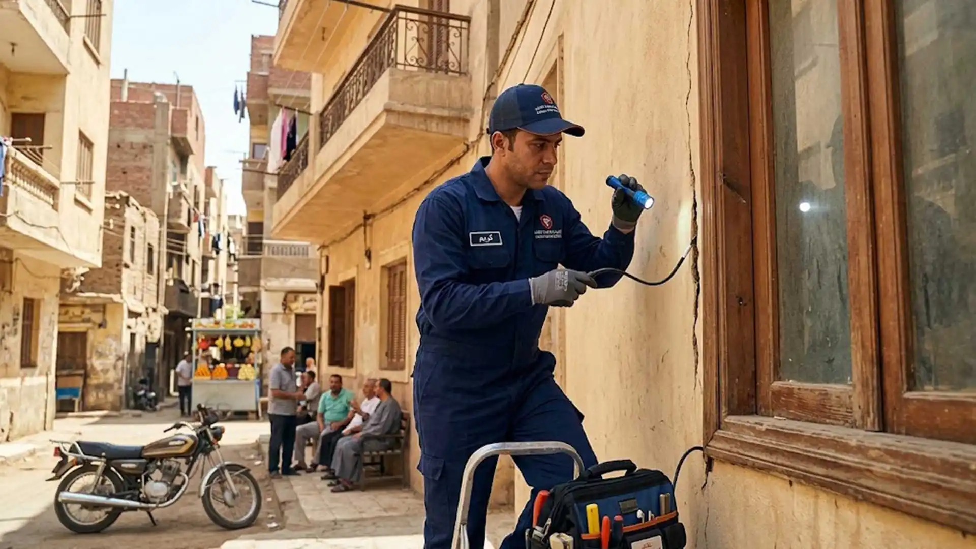 شركة مكافحة حشرات في المطرية أثناء فحص موقع الإصابة.