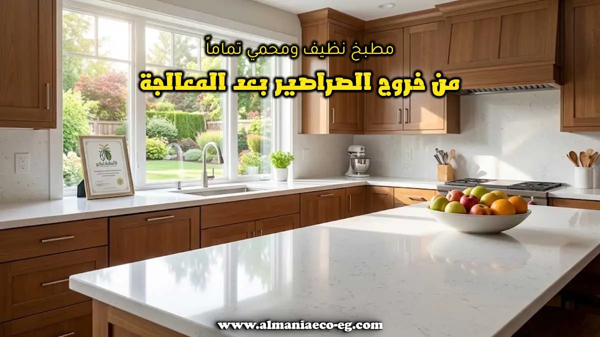 مطبخ نظيف ومحمي تماماً من خروج الصراصير بعد المعالجة