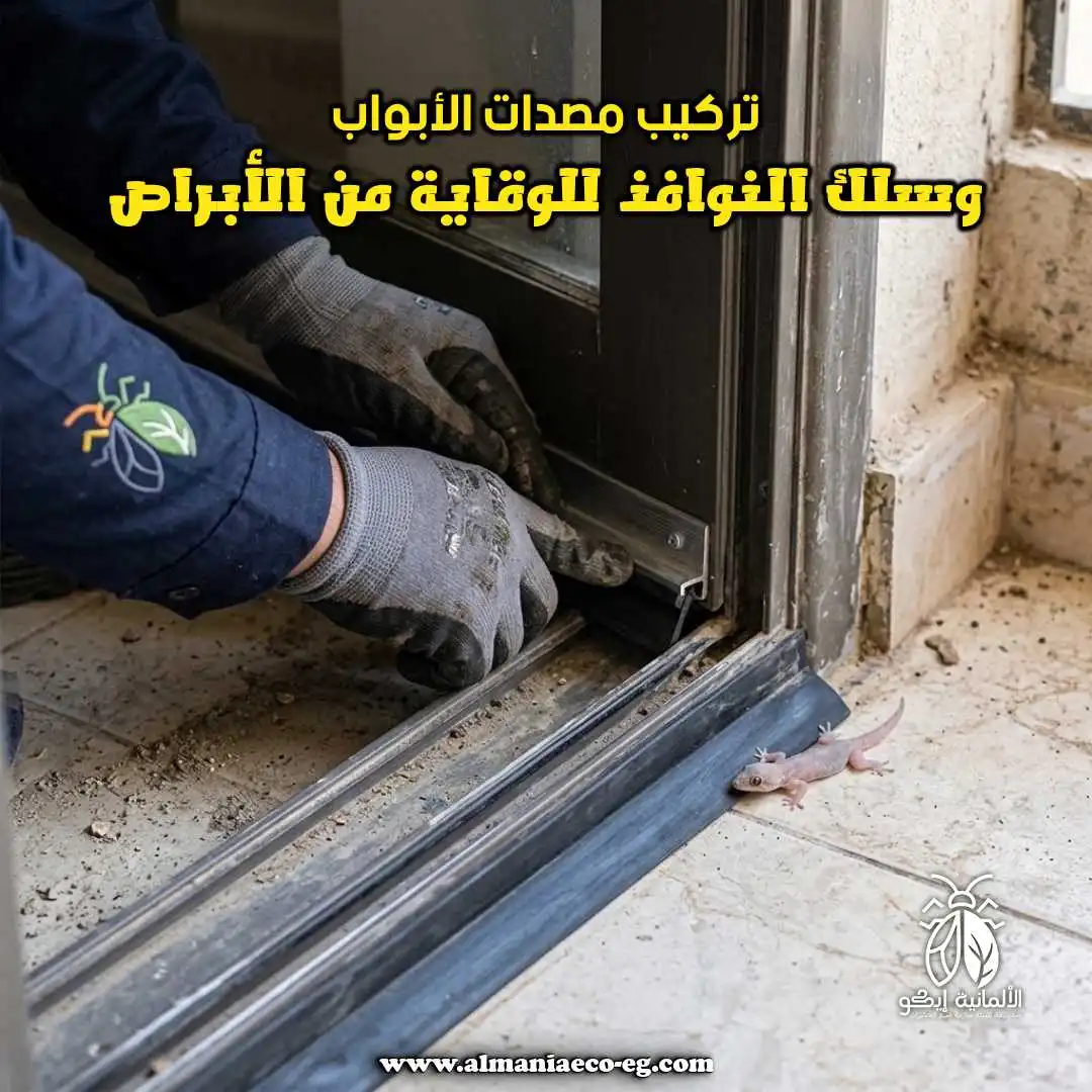 تركيب مصدات الأبواب وسلك النوافذ للوقاية من الأبراص